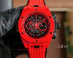 AAA Grade Hublot BIG BANG Colored Carbon Fiber Case Quartz Chronograph Watch Replica 